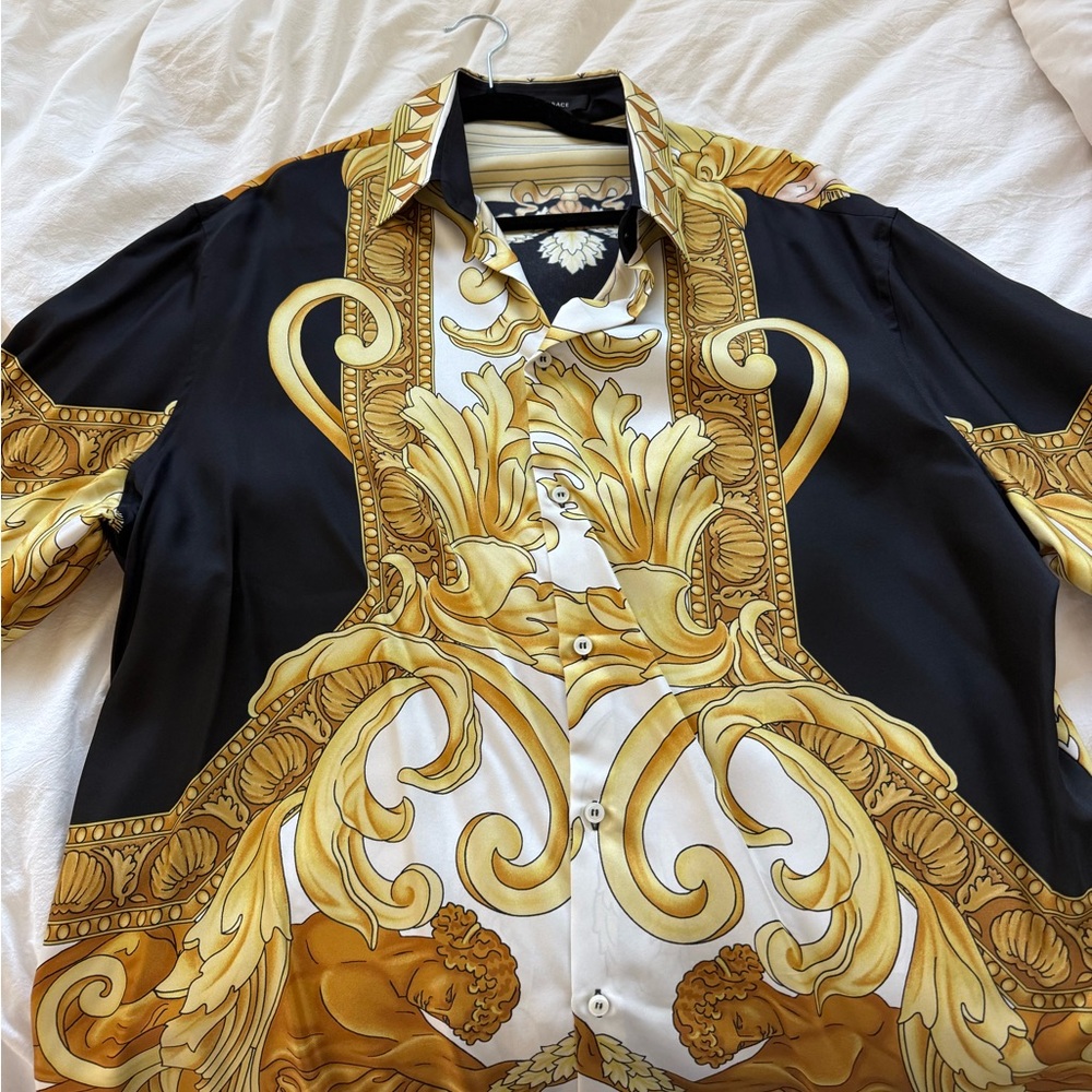 Versace Black and Gold Patterned shirt